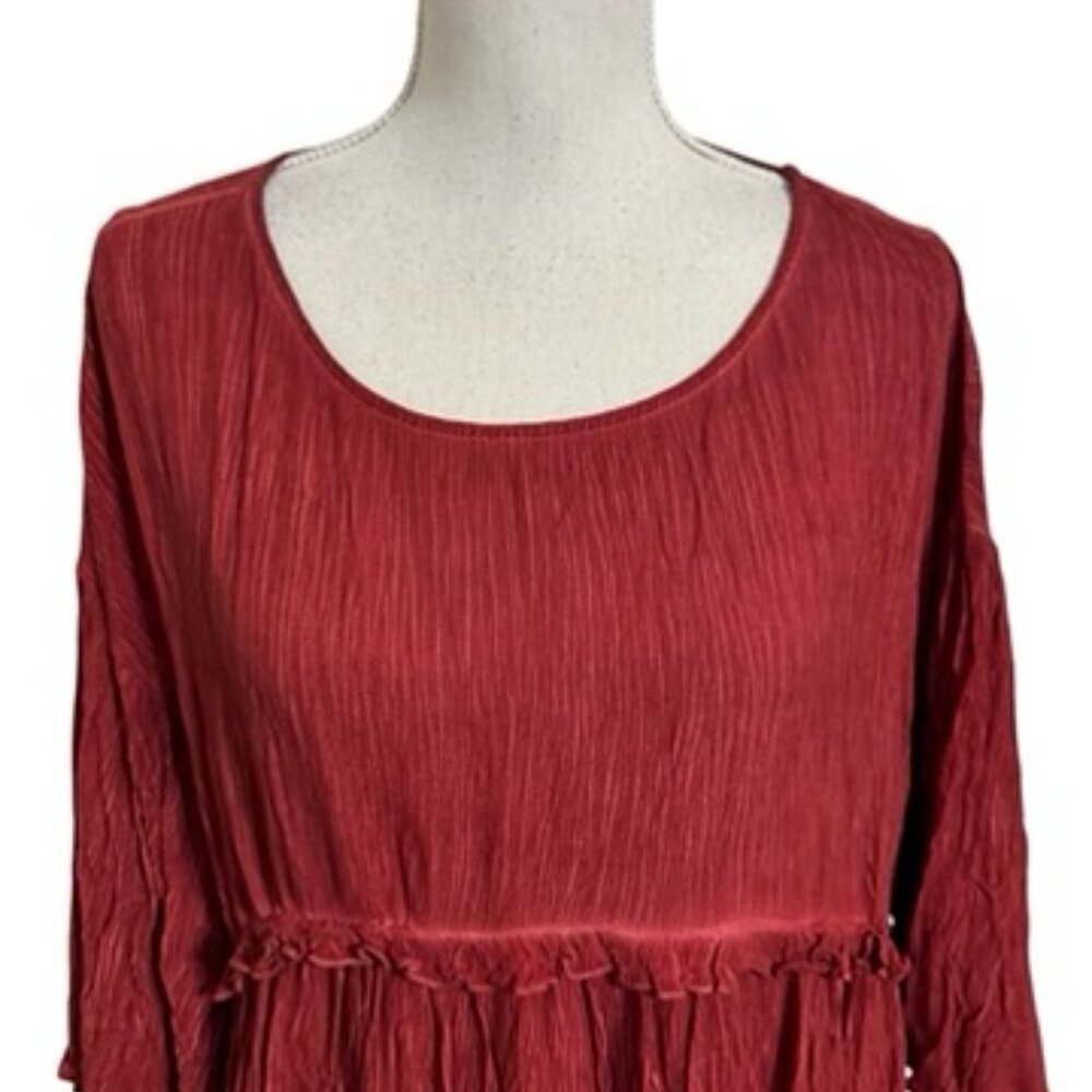 NWT   RICH  SPICE COLOR BOHO TOP SMALL  OVERSIZED        BIN #L - Picture 2 of 7